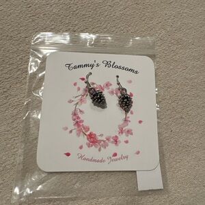 Handmade Mini Pine Cone Dangle Earrings | Silver | Never Worn